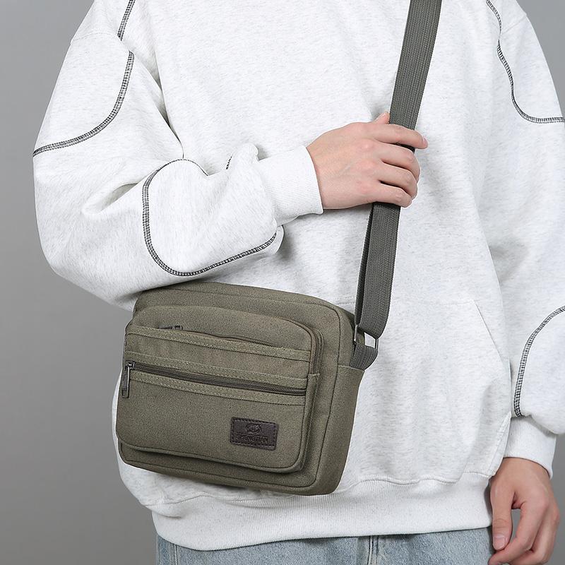 Men's Canvas Waist Pack – Large Capacity Outdoor Fanny Bag with Phone Pocket for Running Hiking & Travel