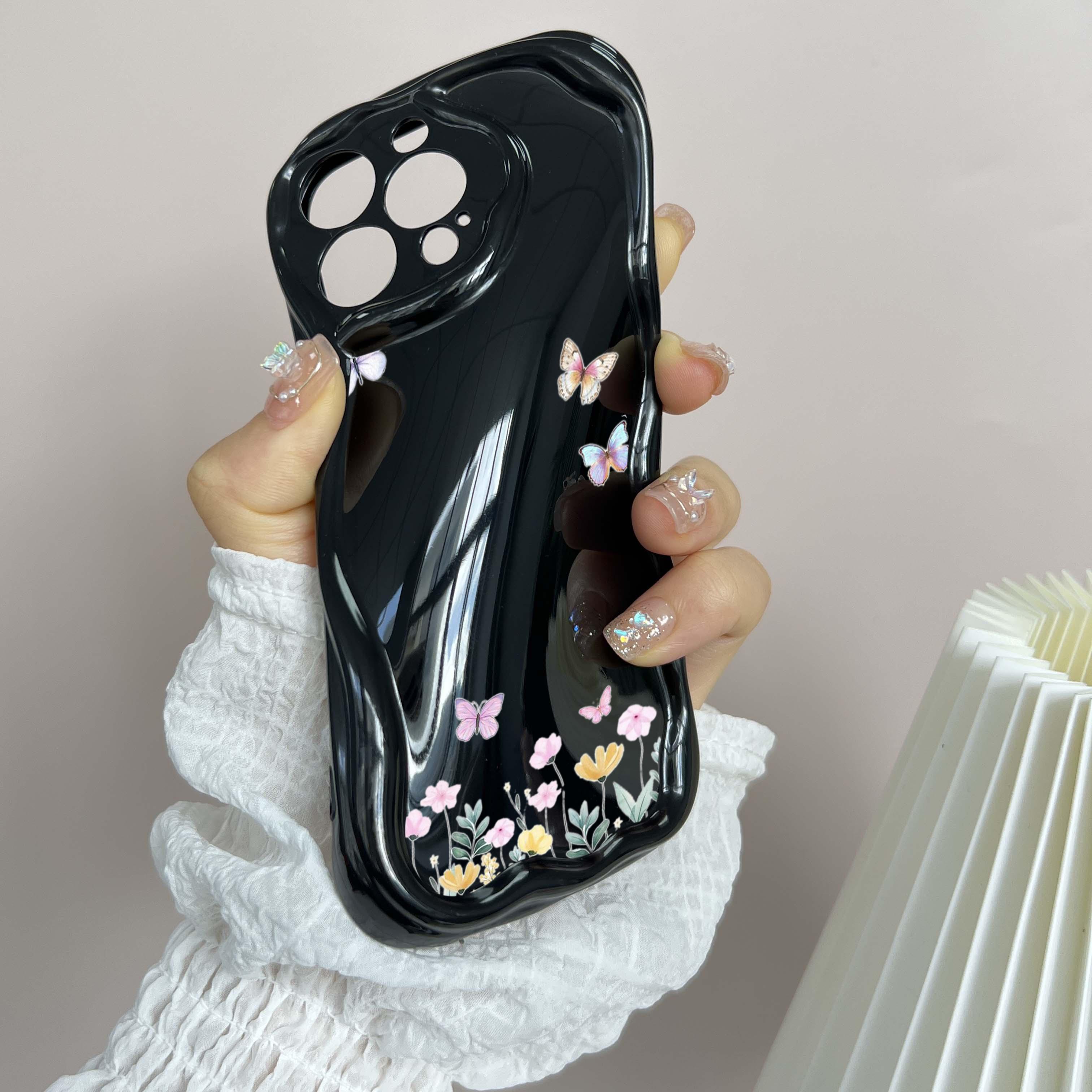 N86 Маленький свежий цветок бабочка Мягкие волнистые чехлы для телефонов для Samsung A54 — фото 4