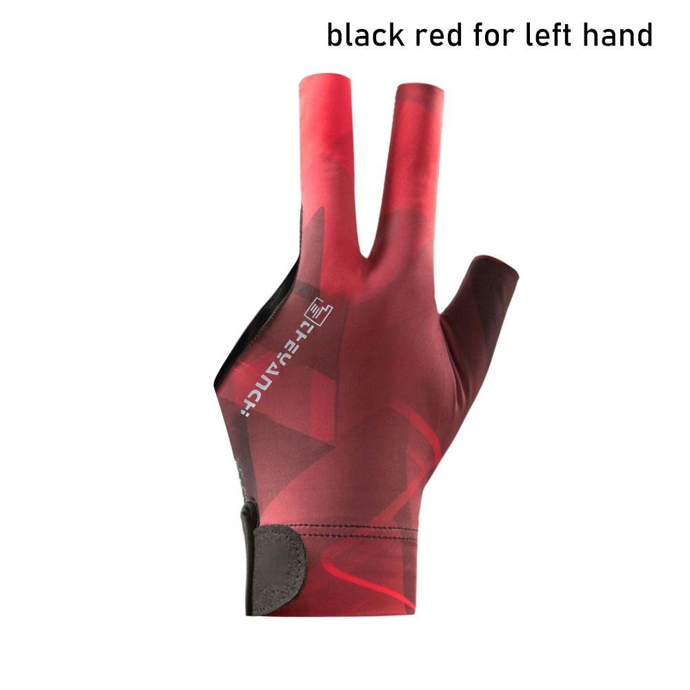 

1Pcs Non Slip Stickers Billiards Glove Elasticity Cloth Snooker Accessory Billiard black red for left hand