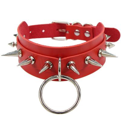 2025 Big O-Round Punk Rock Gothic Chokers Halsketten Damen Herren Leder Spike Niete Niet Nieten Kragen Choker Halskette Statement Schmuck