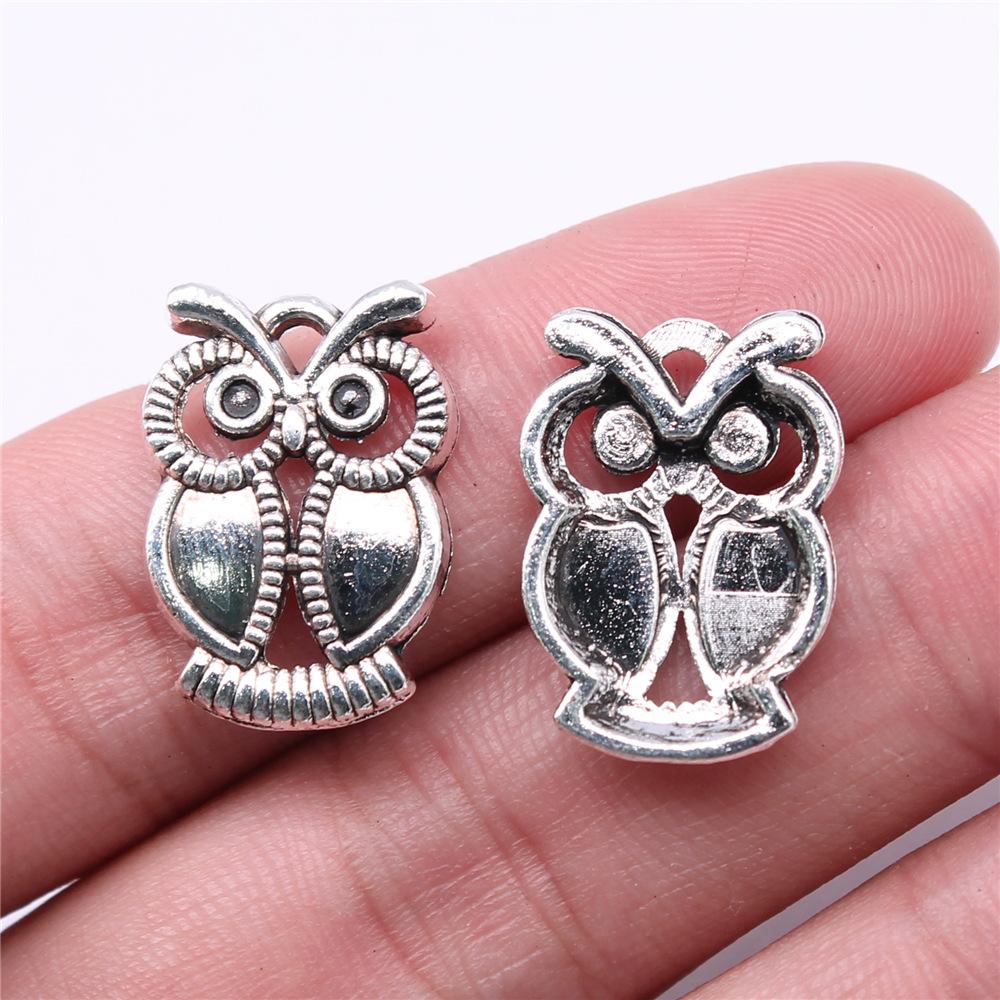 10pcs Charms Owl Antique Silver Color Cute Owl Pendant Charms Small Owl Charms For Jewelry Making