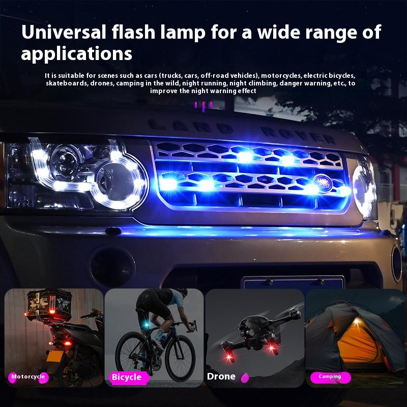 Motorcycle Anti-collision Warning Light Flashing LED Car Strobe Light Waterproof Wireless Remote Control for Cars and Motorcycle