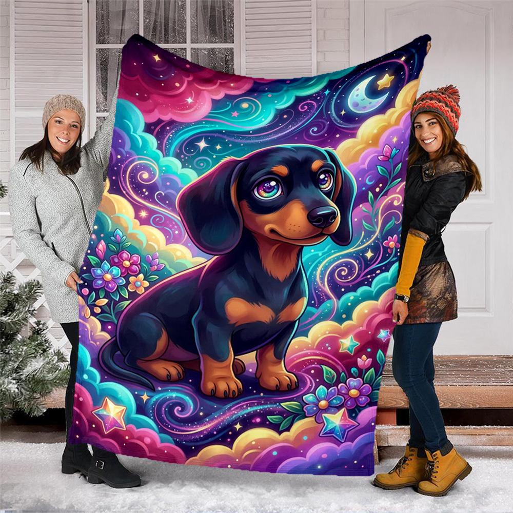 1pc Dachshund FantasyOutdoor Blanket, Soft And Comfortable Blanket, Casual Warm Outdoor Blanket, Good Birthday Gift yy260328067