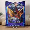 1pc, Disney Pixar Onward Movie Merchandise: Blue Home Decorative Throw Blanket Perfect for Couch, Bed, Travel, Camping, Car