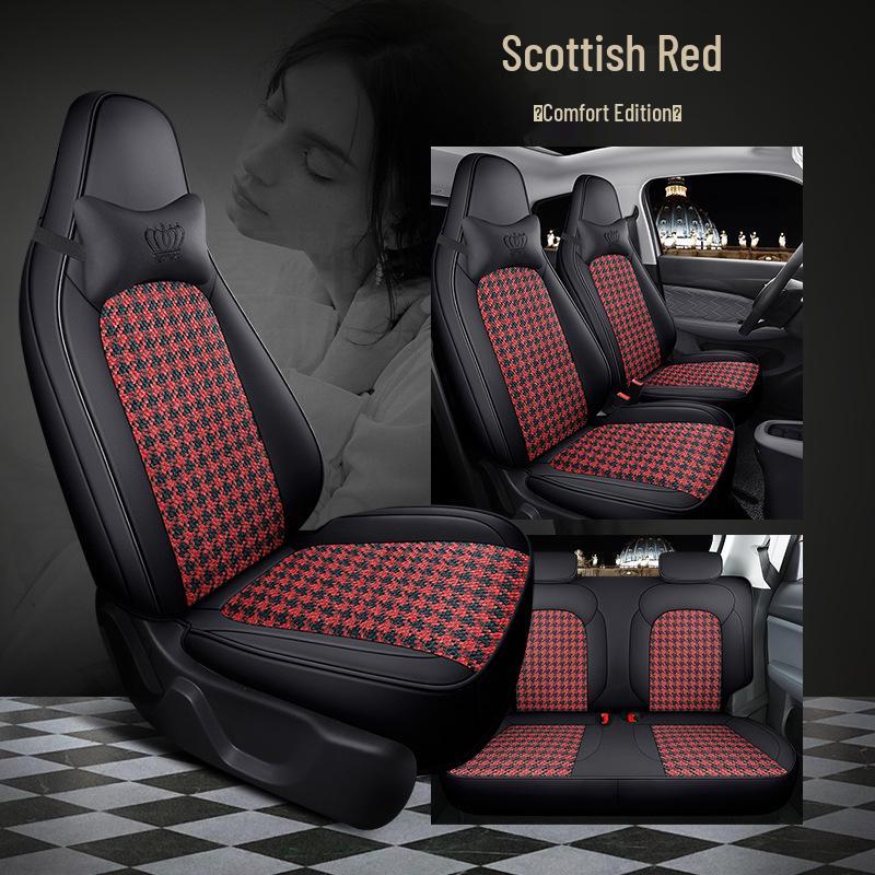 Leapmotor T03 Hahnentritt Autositzbezug - High-End Vollumschließend, Ganzjahreskissen.