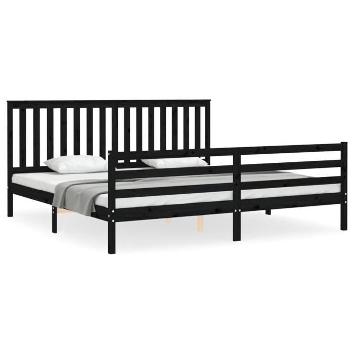 VidaXL Cadre de lit avec tête de lit 200x200 cm bois massif 3194656