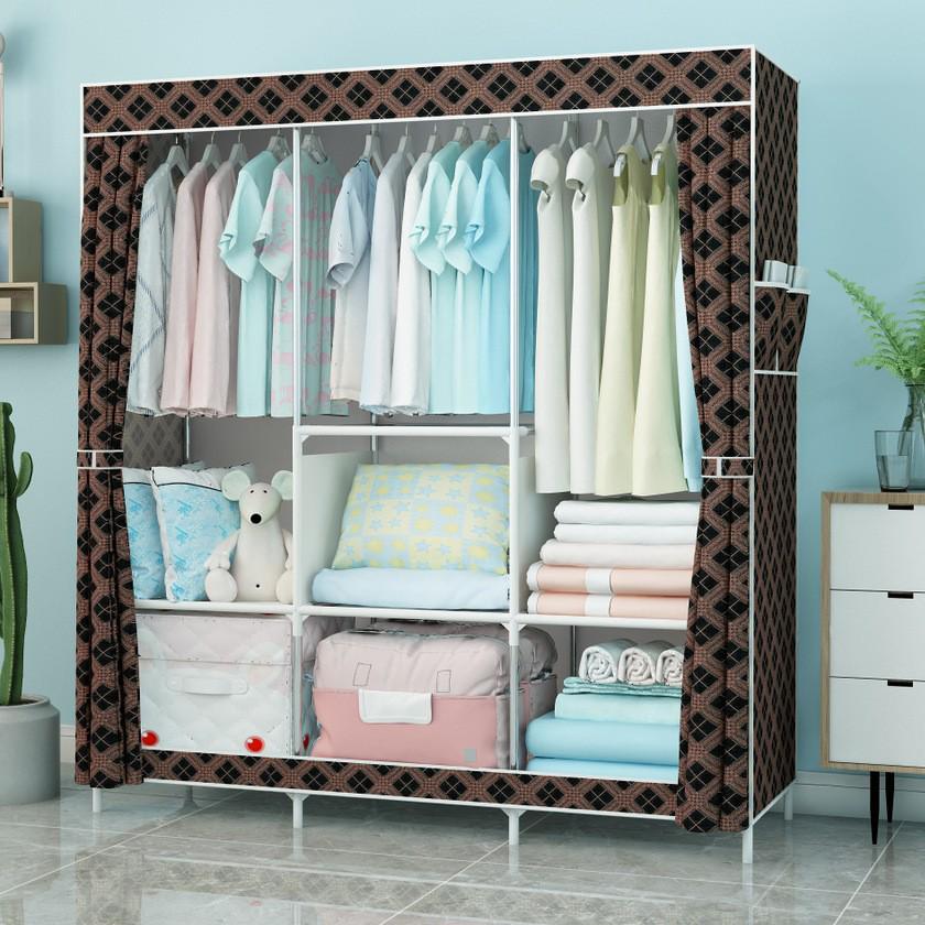 Foldable Fabric Wardrobe: Economical Storage Cabinet & Clothes Rack