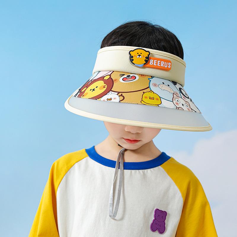 1144 Children's Hat with Big Eaves, Sun Hat for Boys and Girls, Cartoon Empty Top Hat, Summer Sun Hat