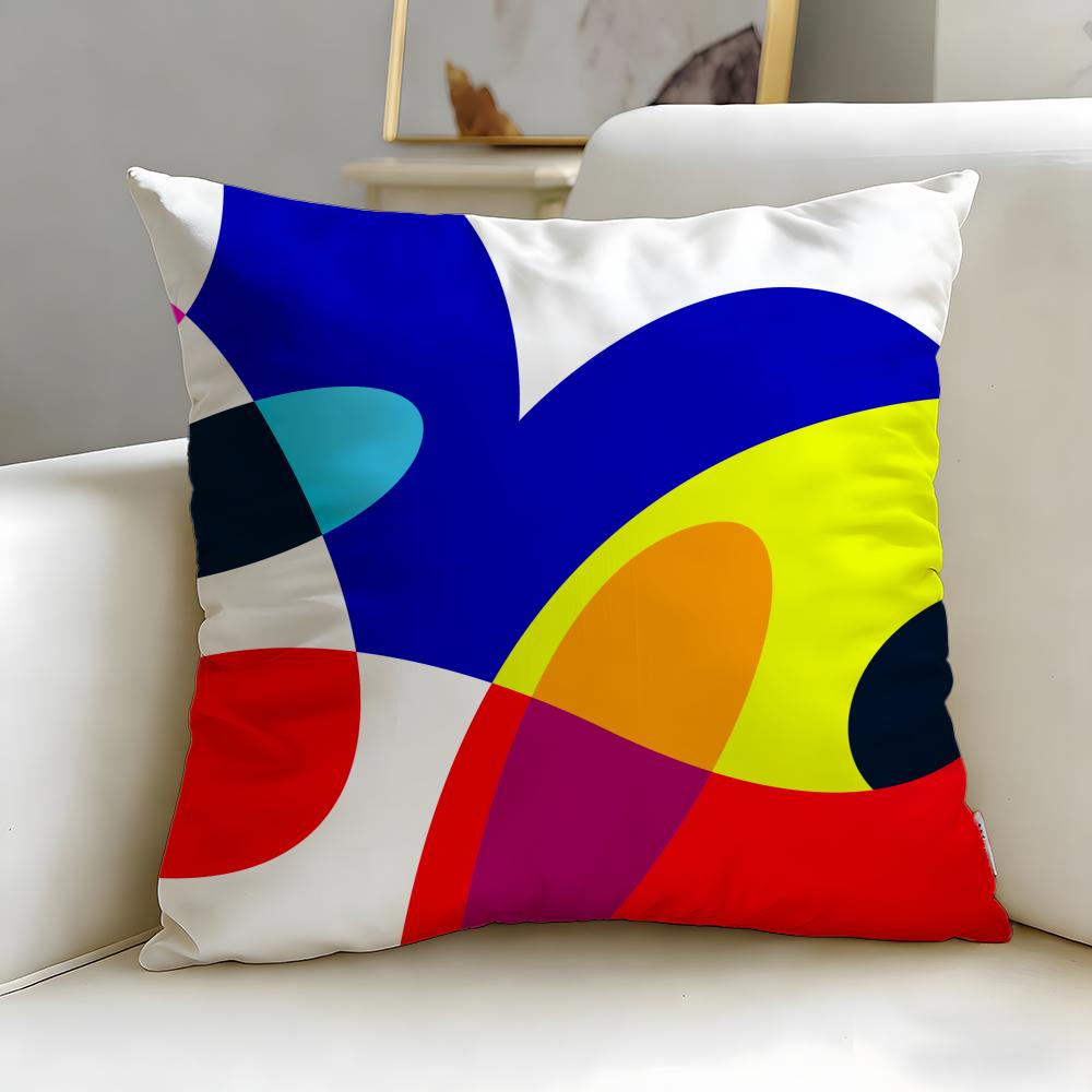

art theme Abstract Curve Colors Cushion Cover Soft EasyWash Pillow Case Versatile for Couch Bed Travel and Office 30X30cm