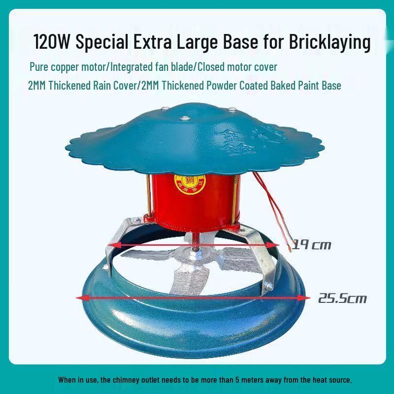 Hochleistungs-Schornsteinzugventilator aus reinem Kupfer: Feuerstelle & Küchenabzug, Frostschutz, Hitzebeständig