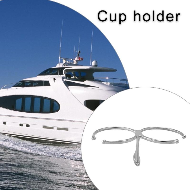 Stainless Bottle Storage Rack for Cups Boats Cup Holder Marine Part Double Rings Cup Drink Holder for Yachts Boats