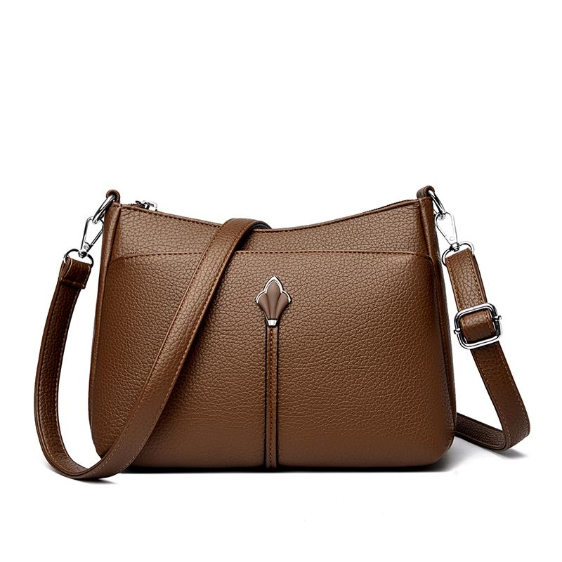 High Quality Soft Leather Handbag Women Luxury Purses Female Bag Designer Brand Ladies Shoulder Crossbody Bag Midlife Mom Bag