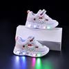 Light-Up Cartoon Cat Baby Girl Sports Shoes, Soft Sole, Mesh, Spring/Autumn 2026