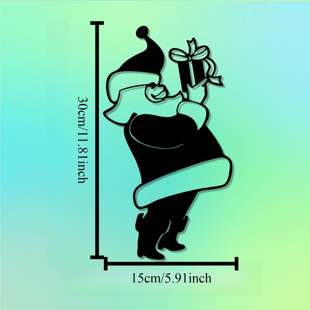 

1pc Modern Santa Claus Metal Wall Art Rust Resistant Iron Statue for Christmas New Year Holiday Decor Living Room Garden Fence Charming Seasonal Gift 12in