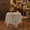 Spitzen-Tischdecke Tischdecke, Florale Tischabdeckung, Retro-Sägeblatt-Stoff mit hoher Dichte für Esstisch, Rustikale Hochzeitsfeier Brautparty Dekoration