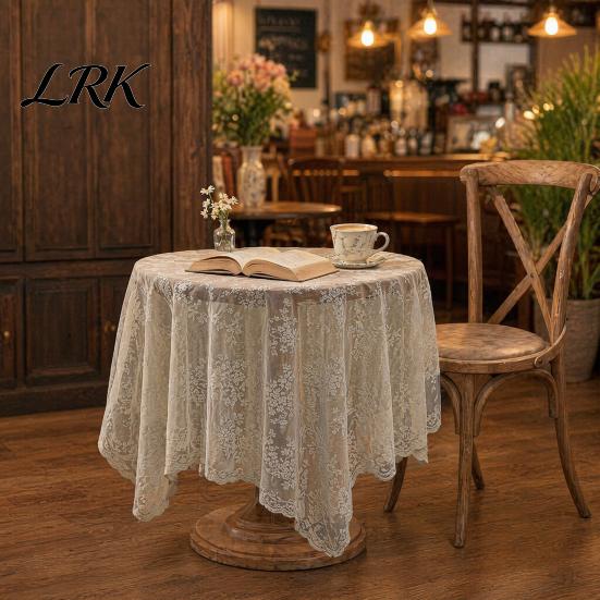 Spitzen-Tischdecke Tischdecke, Florale Tischabdeckung, Retro-Sägeblatt-Stoff mit hoher Dichte für Esstisch, Rustikale Hochzeitsfeier Brautparty Dekoration