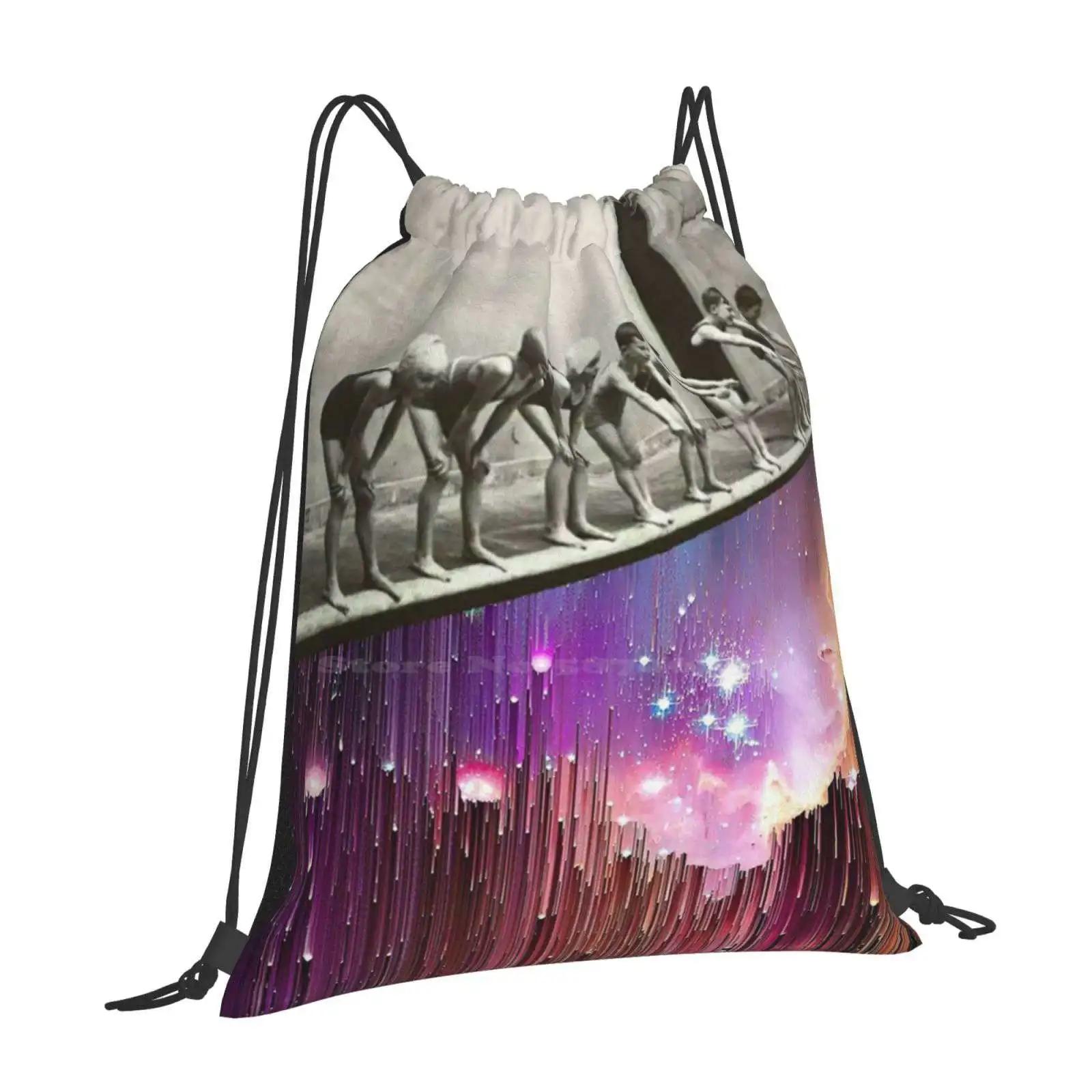 Ii Дизайн с узором Рюкзак Школьные сумки Коллаж Винтаж Космос OneSize