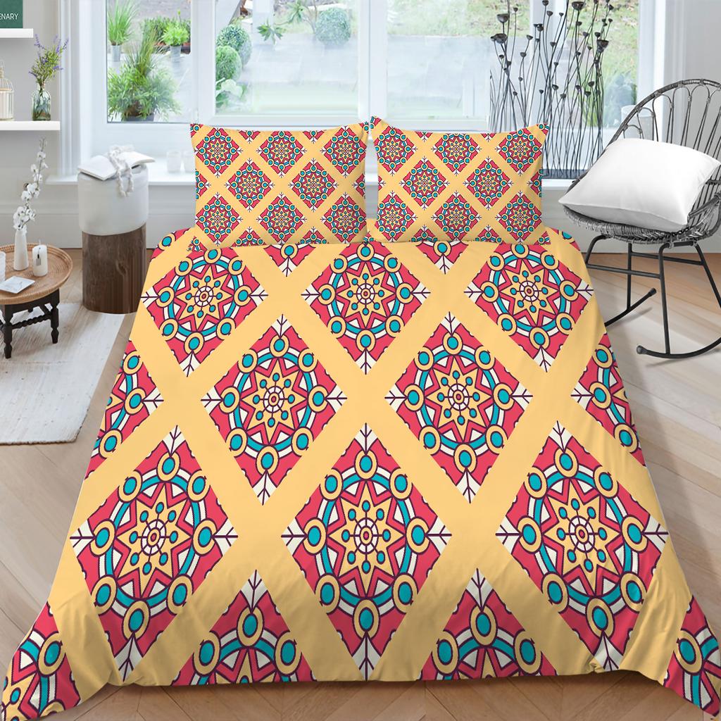 3D bohémské tištěné povlečení Jednolůžková manželská postel v plné velikosti s tropickým vzorem povlak na polštář a povlak na přikrývku Pohodlná domácí dekorace