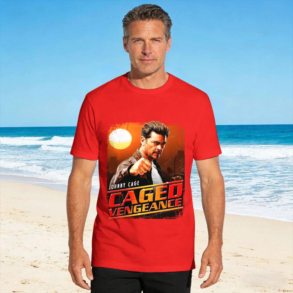 Johnny Cage Caged Vengeance Perforunisexce Tshirt Summer 100 Cotton Tshirts For Unisex Casual Tee Shirt Short Sleeve Awesome Tees