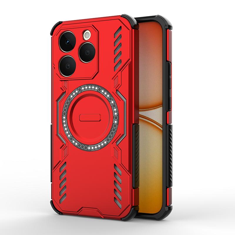 KEYSION Hollow Heat Dissipation Case for Realme 15T 5G Silicone+PC Magnetic Cooling Shockproof Phone Cover for Realme 15T