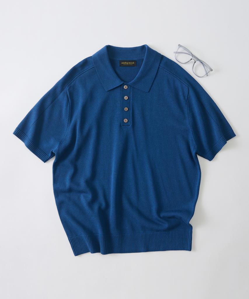 ANALOG MOOD Sepia Drop Short Sleeve Knit (Blue)