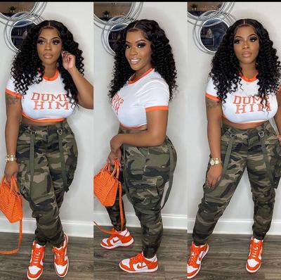2023 Street Fashion Camouflage Drawstring Ankle-Tie Overalls