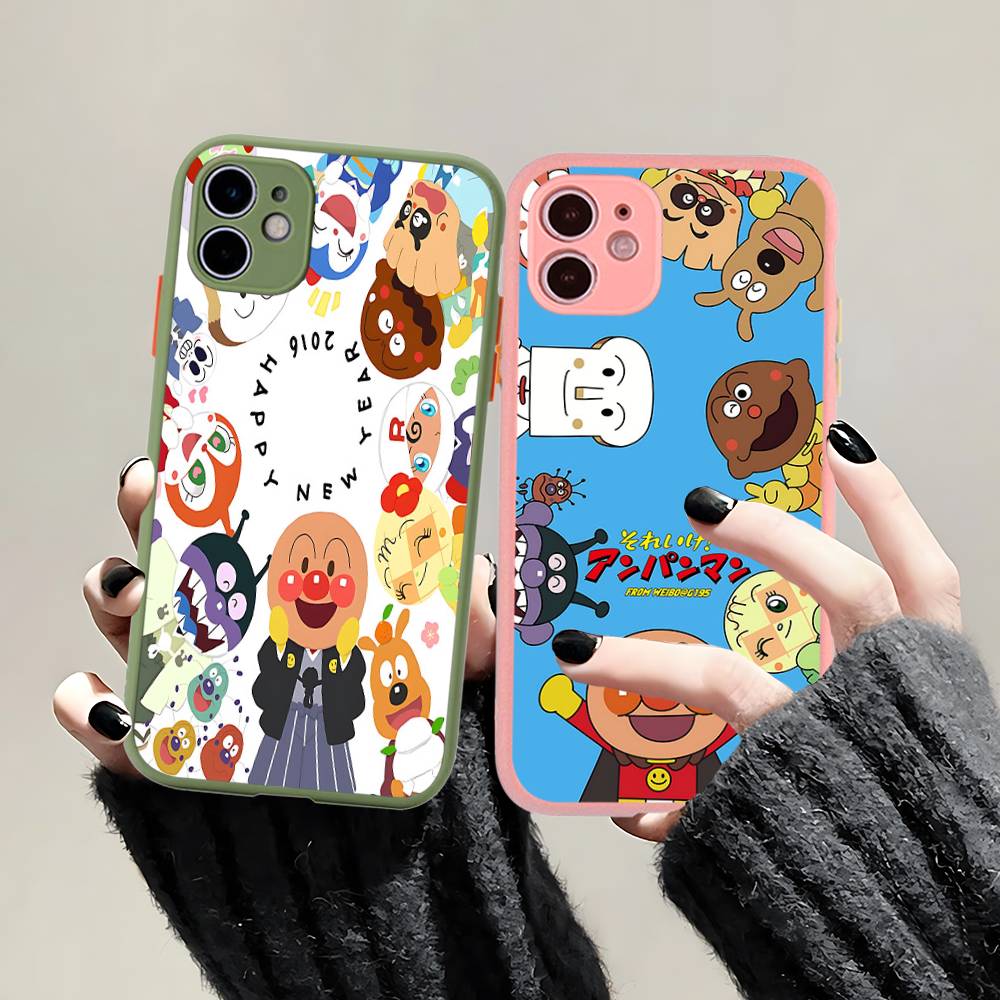 Cartoon Cute Fashion A-anpanmanes Matte Transparent Phone Cover For IPhone Case 16 15 14 13 12 11 Pro Max X XS Max Plus