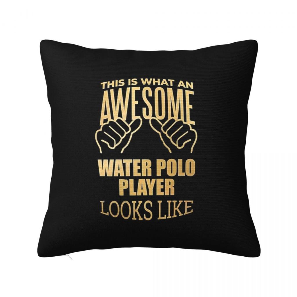 Awesome Water Polo Gift Design In Gold Square Pillowcase Cushion Cover Pillow Case Throw Pillow Cover for Home Bedroom Car