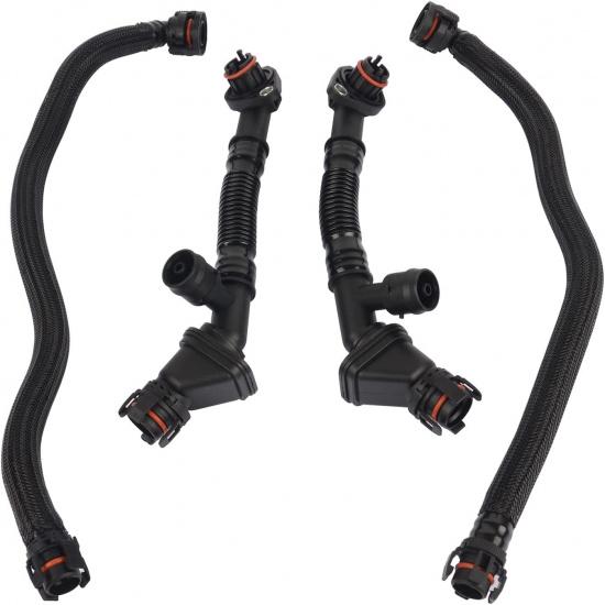 4 Stück Kurbelgehäuseentlüftungsschlauch links und rechts Ersatz für BMW X5 X6 550i 650i 750Li 750i xDrive35i N63 4.4L 11157575640 11157575641 11157646086