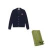 GUCCI GUCCI GG Embroidered Wool Cardigan Knitted Top Navy 576815-XKAOW-4440