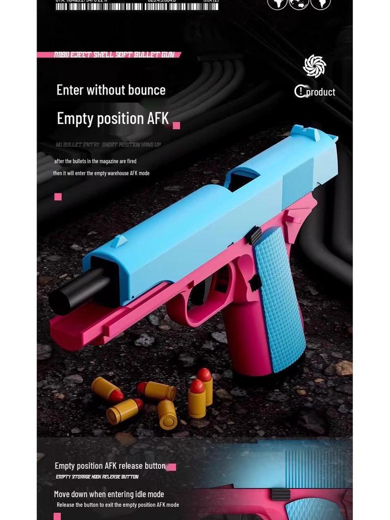 1911 Burst Fire Blowback Toy Gun: Soft Bullet Glock & Desert Eagle Style for Boys