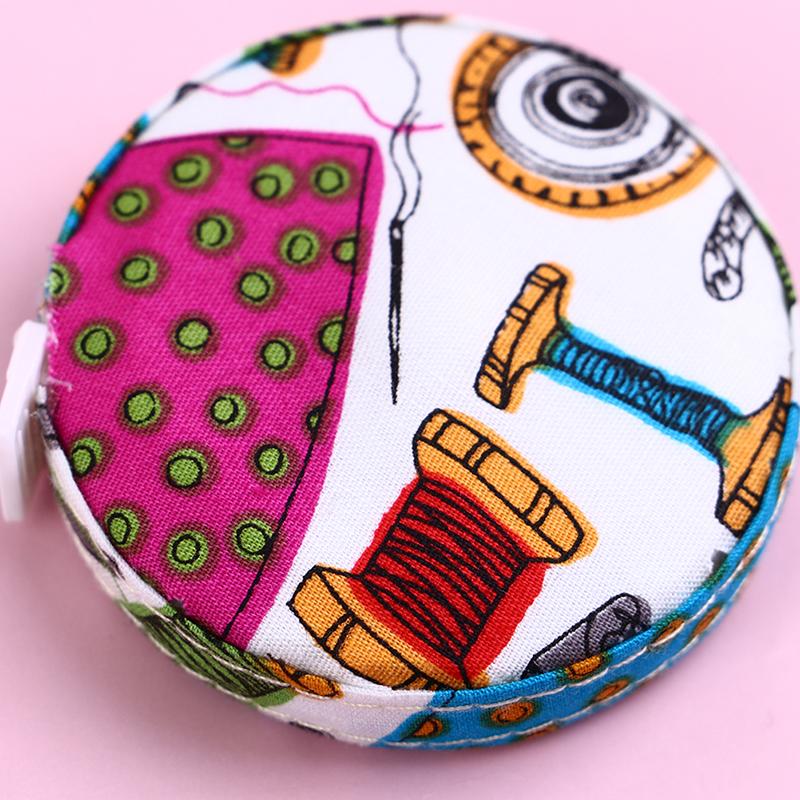 Mini Retractable Portable Ruler Tape Measure Fabric Covered Tailor Ruler Sewing Tools Accessories 1.5M/2M