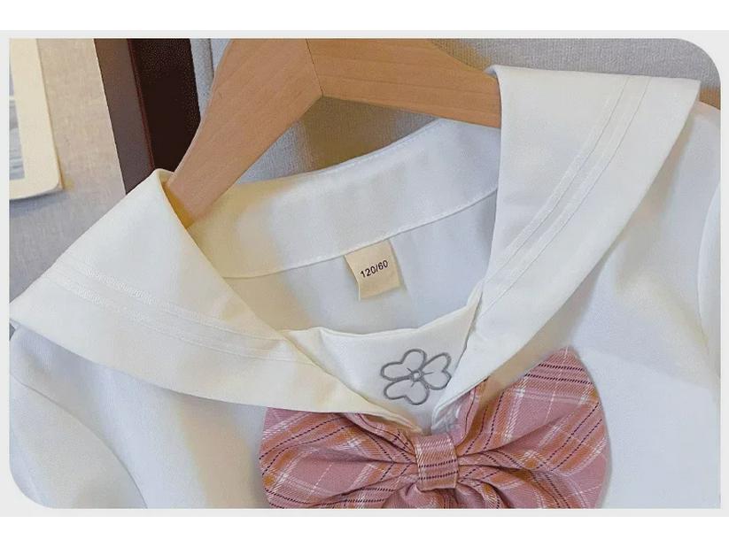 Mädchen Langarm JK Karorock Zweiteiliges Set - College-Stil