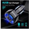 4 Port Car USB Charger 7A 48W Quick Charge Universal 18W Fast Charging in Car Mobile Phone Charger Car Charger AdapterP