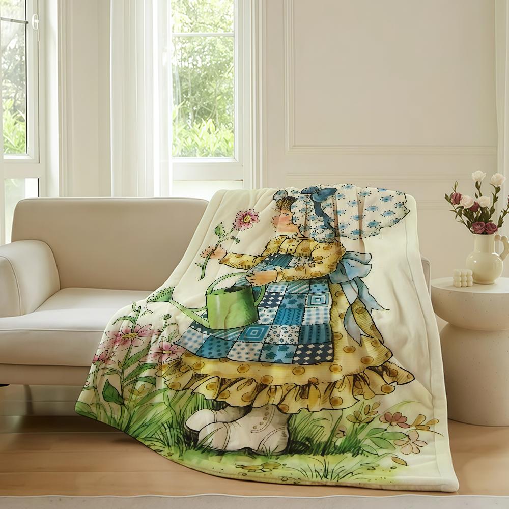 Cartoon schattige Sarah Kay Deken Voor Bank Kantoor Bed Vliegtuig Reizen Slapen Lezen Ontspannen Kamperen Zacht En Warm