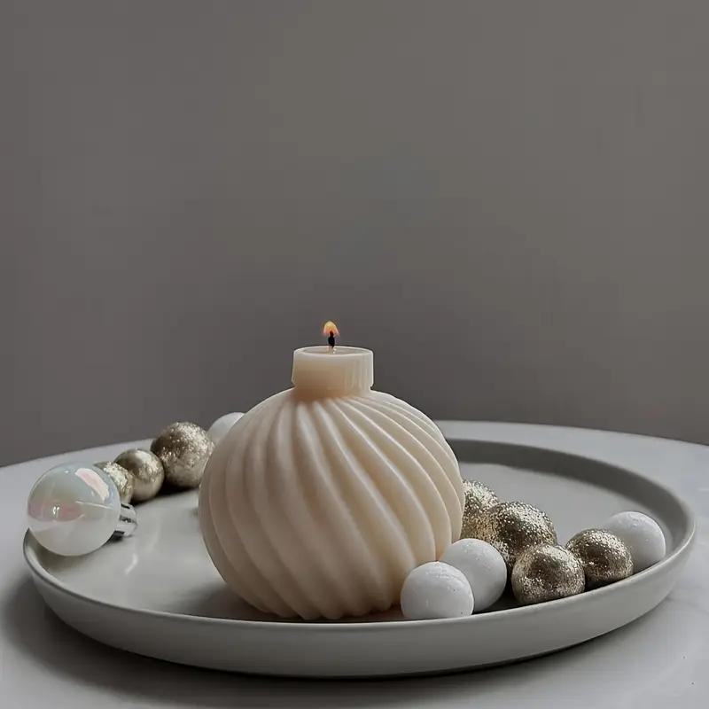 Christmas Tree Ball Candle Resin Silicone Mould - Reusable Round Craft Mould for DIY Holiday Decor Jewelry Making Handmade Gifts