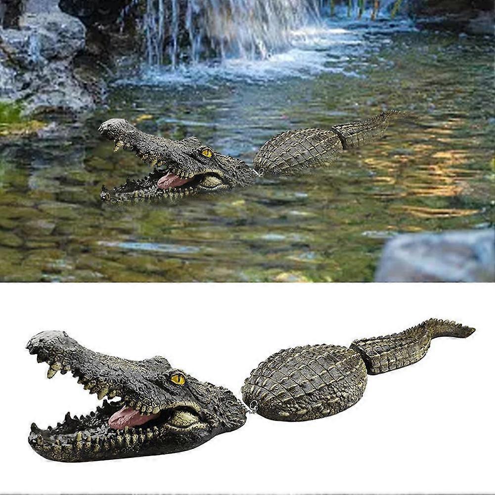 Artificial Fake Crocodile Alligator Head Floating Decoy Resin Garden Decor