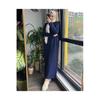 Knitwear Women Hijab Long Sleeve Ribbed Half Neck Long Knitted Dress