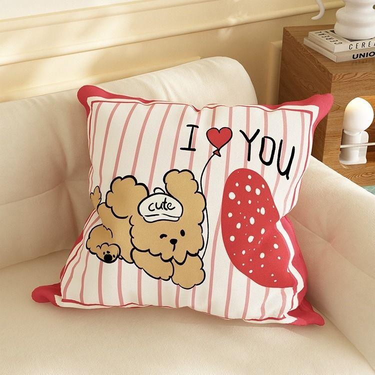 Cartoon Pillow, Sofa, Living Room Cushion, High-end Double-sided Pillowcase, Bed Pillow, Office Nap Pillow, Cute