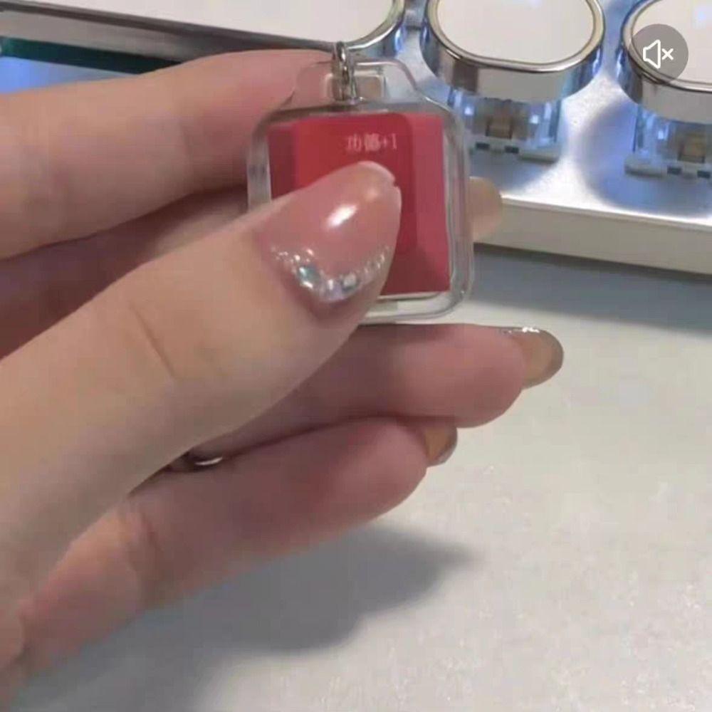 ABS Fingertip Button Keychain LED Keyboard Button Decompression Toys Fun Gifts