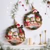 Festival Flannel Holiday Wreath Feature Santa Snowman And Reindeer Indoor Outdoors Christmas Decorations For Family Activities