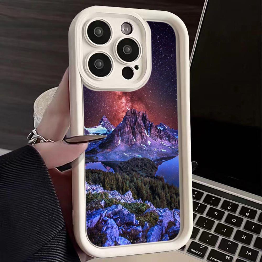 LZ25 Mountain Peak Forest Snow Silicone Phone Case for Infinix Smart 9 Hot 40i Tecno Camon20 Moto G22 G30 OnePlus Google Pixel 9 Shockproof Back Cover