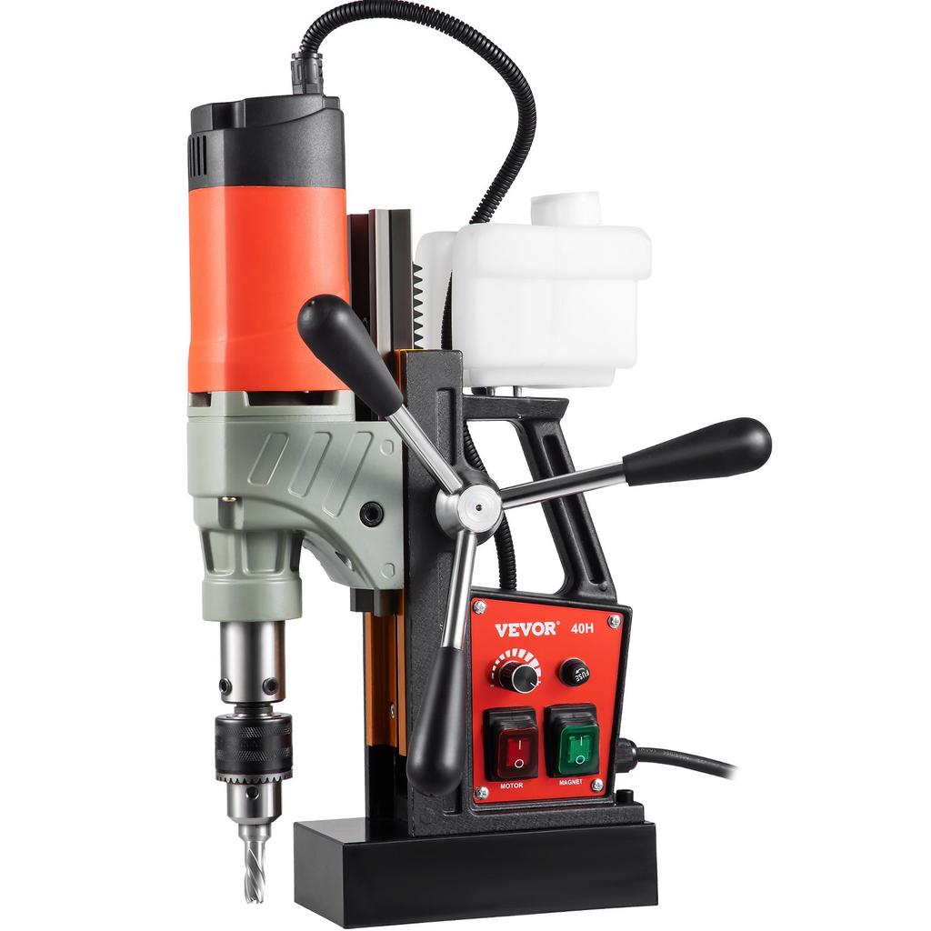 VEVOR Magnetic Drill, 1200W 4 cm Boring Diameter, 2922lbf/13000N Portable Electric Mag Drill Press with Variable Speed