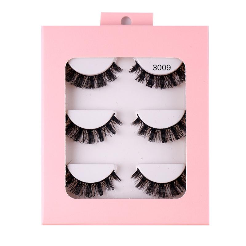 Roll 3 Pairs Of Chemical Fiber False Eyelashes Simulation Curled Thick Eyelashes