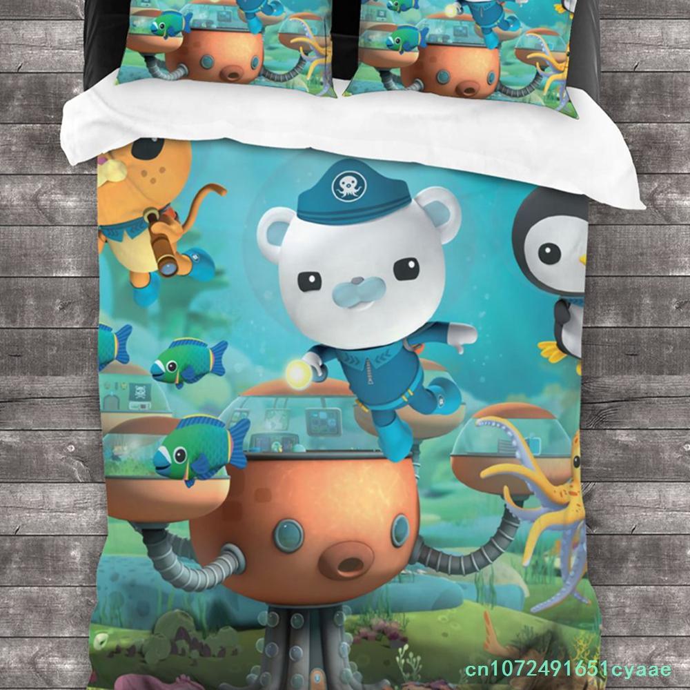 Octonauts Bettwäsche-Set Einzelbett Twin Full Queen King Size Bettwäsche-Set Aldult Kinderzimmer Bettbezug-Sets 3D-Druck Herren/Damen 030