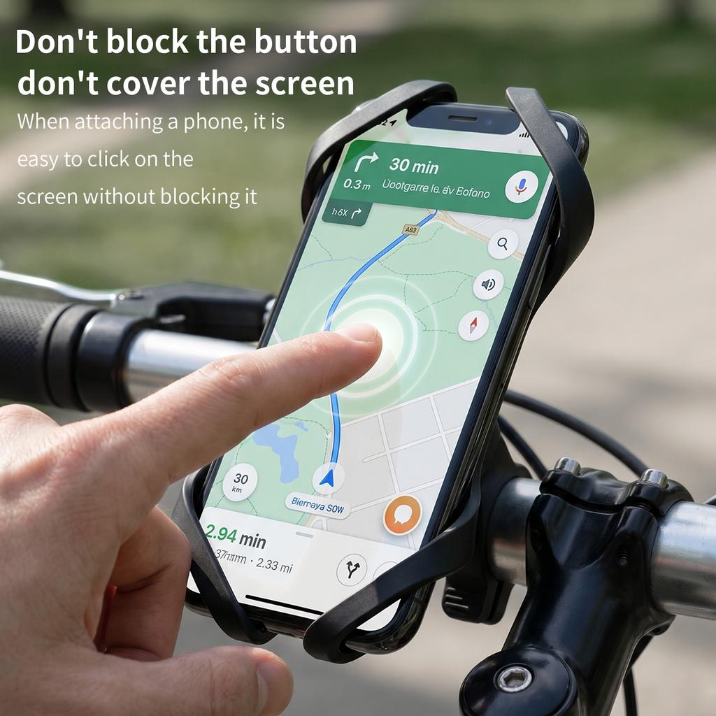 TOSUOD Ultra Stable Bike Phone Mount Universal Silicone Anti Shake Easy Install Handlebar Bracket for MTB Road Riding