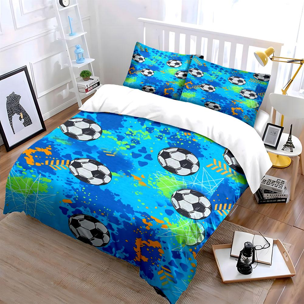 Soccer Balls, Abstract Splashes. Bedding Sets Duvet Cover Sets Duvet Covers Pillowcases(1 * Duvet Cover 2 * Pillowcases, Without Duvet Insert)