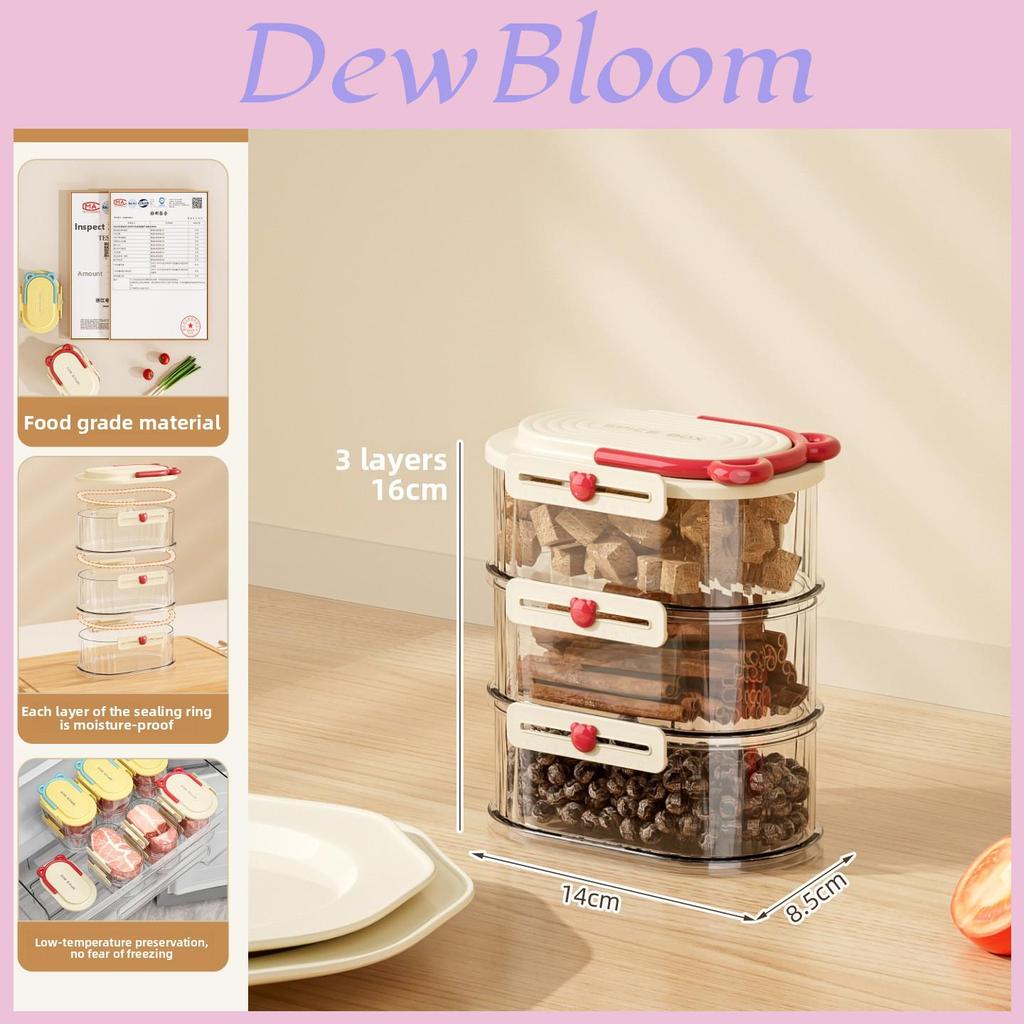 Food Storage Container With Sealed Lids For Kitchen Organization And Spice Preservation