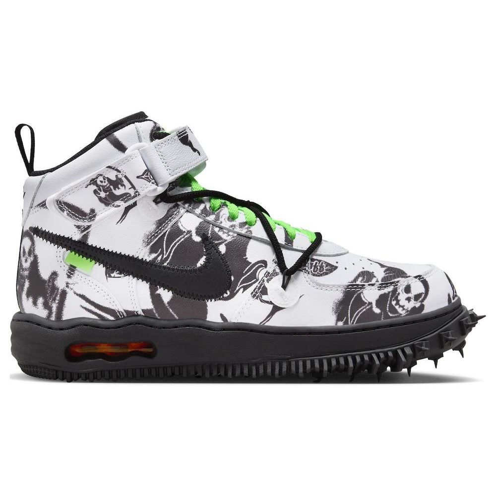 Off-White x Nike Air Force 1 Mid SP Leder Grim Reaper Herren Sneaker Schwarz DR0500-102