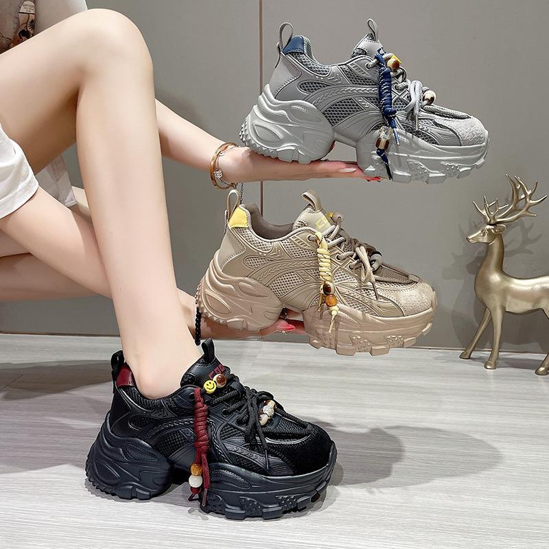 Leather version~ Dad shoes women's 2025 autumn new popular heightening sports shoes casual shoes women's shoes versatile shoes